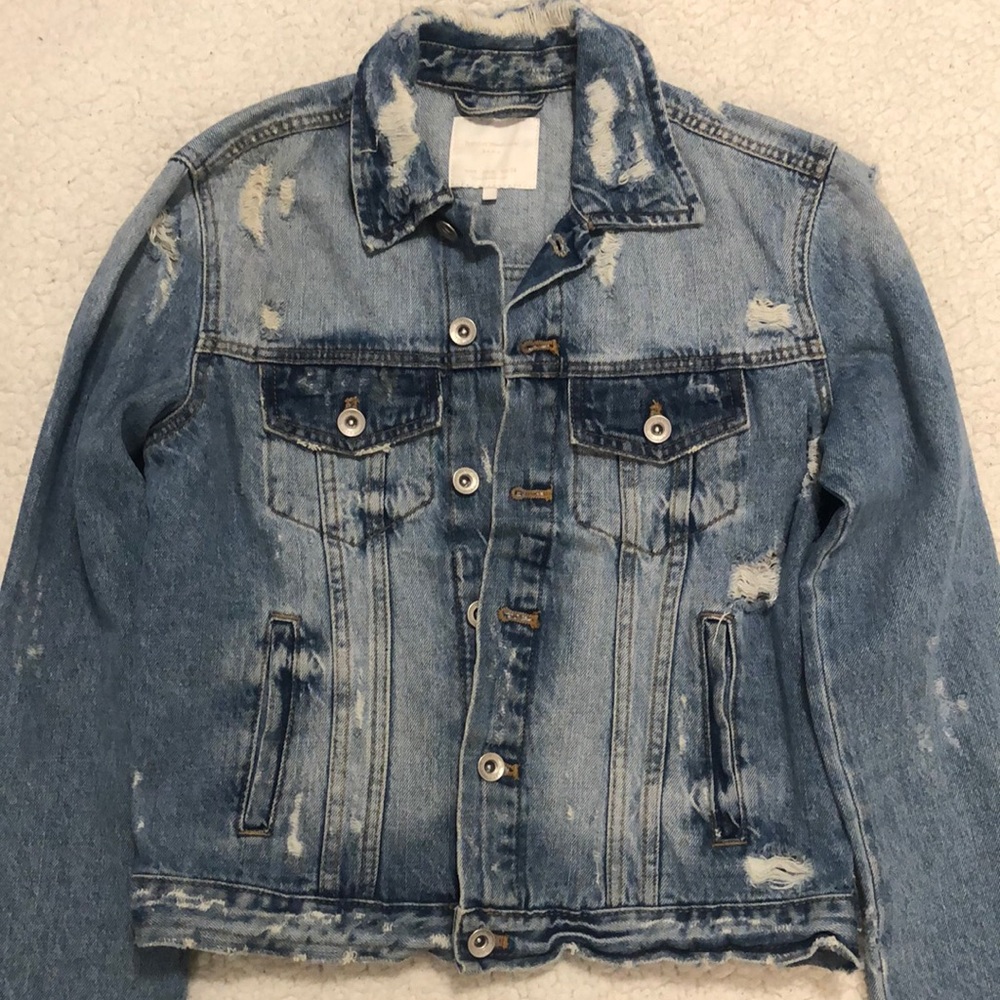 Zara Distressed Denim Jacket